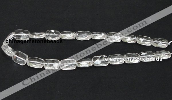 CNC25 13*18mm faceted rectangle grade AB natural white crystal beads