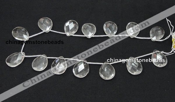 CNC27 18*25mm briolette grade AB natural white crystal beads