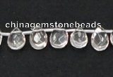 CNC30 8*12mm briolette grade AB natural white crystal beads wholesale