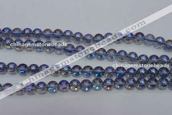 CNC302 15.5 inches 8mm round AB-color white crystal beads