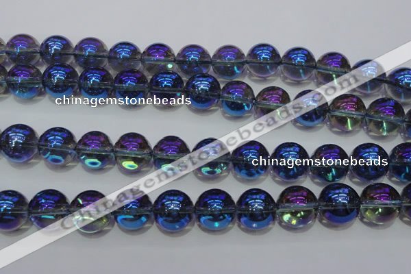 CNC305 15.5 inches 14mm round AB-color white crystal beads