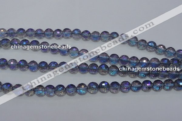 CNC311 15.5 inches 6mm faceted round AB-color white crystal beads