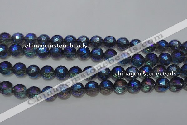 CNC313 15.5 inches 10mm faceted round AB-color white crystal beads