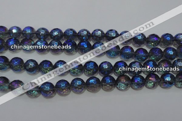 CNC314 15.5 inches 12mm faceted round AB-color white crystal beads