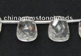 CNC35 13*18mm faceted trapezoid grade AB natural white crystal beads