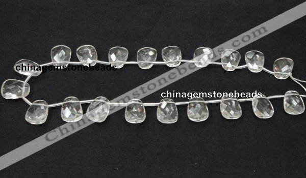 CNC35 13*18mm faceted trapezoid grade AB natural white crystal beads