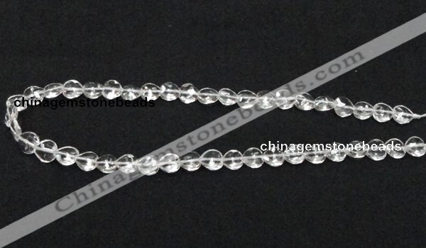 CNC37 10*10mm faceted heart grade AB natural white crystal beads