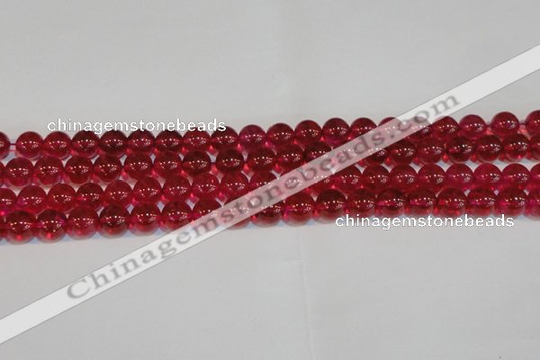 CNC412 15.5 inches 8mm round dyed natural white crystal beads