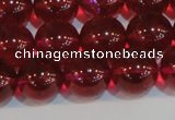 CNC414 15.5 inches 12mm round dyed natural white crystal beads