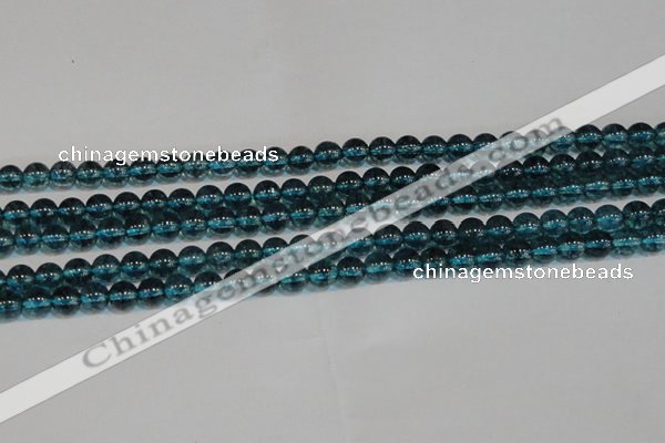 CNC421 15.5 inches 6mm round dyed natural white crystal beads