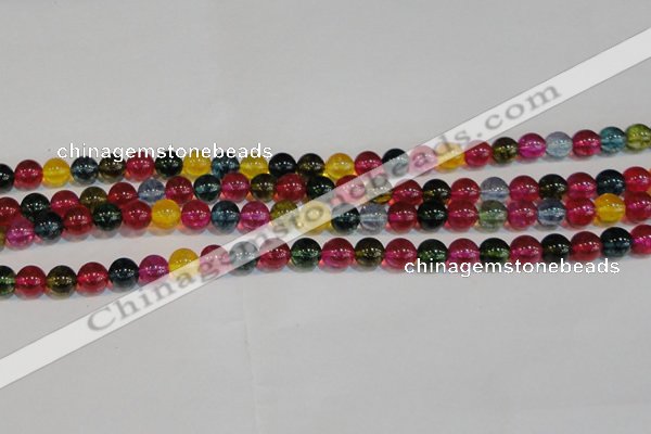 CNC452 15.5 inches 8mm round dyed natural white crystal beads