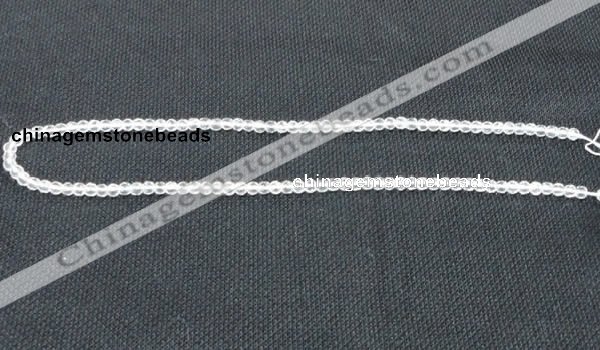 CNC50 15.5 inches 4mm faceted round grade A natural white crystal beads