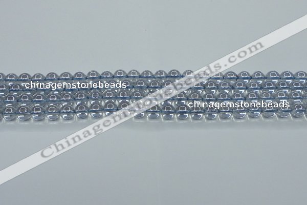 CNC509 15.5 inches 6mm round dyed natural white crystal beads