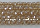 CNC516 15.5 inches 4mm faceted round dyed natural white crystal beads