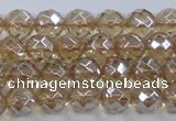 CNC518 15.5 inches 8mm faceted round dyed natural white crystal beads