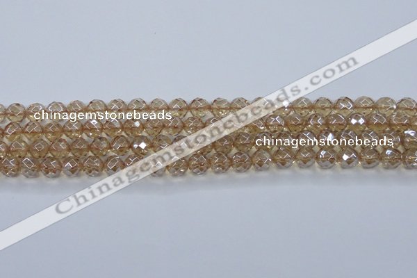 CNC519 15.5 inches 10mm faceted round dyed natural white crystal beads