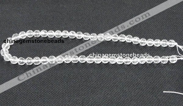 CNC52 15.5 inches 8mm faceted round grade A natural white crystal beads