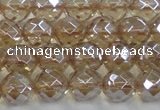 CNC520 15.5 inches 12mm faceted round dyed natural white crystal beads