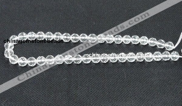 CNC53 15.5 inches 10mm faceted round grade A natural white crystal beads