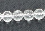 CNC54 15.5 inches 12mm faceted round grade A natural white crystal beads