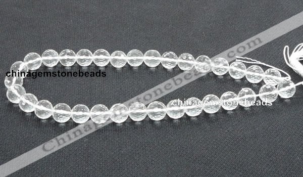 CNC54 15.5 inches 12mm faceted round grade A natural white crystal beads