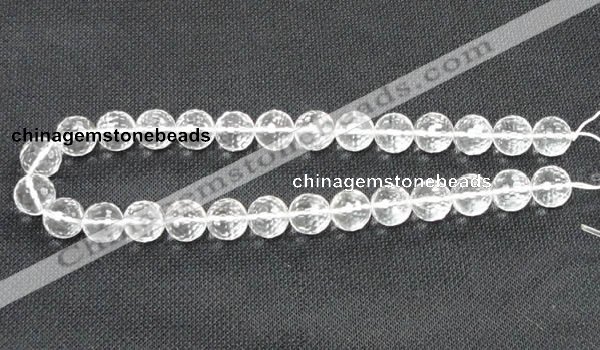 CNC55 15.5 inches 14mm faceted round grade A natural white crystal beads