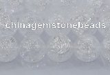 CNC552 15.5 inches 8mm round natural crackle white crystal beads