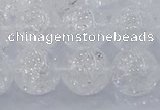 CNC554 15.5 inches 12mm round natural crackle white crystal beads