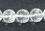 CNC56 15.5 inches 16mm faceted round grade A natural white crystal beads