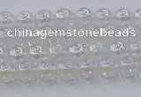 CNC560 15.5 inches 4mm round plated crackle white crystal beads