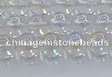 CNC571 15.5 inches 8mm round plated natural white crystal beads