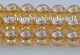 CNC576 15.5 inches 6mm round plated natural white crystal beads