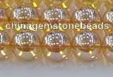 CNC579 15.5 inches 12mm round plated natural white crystal beads