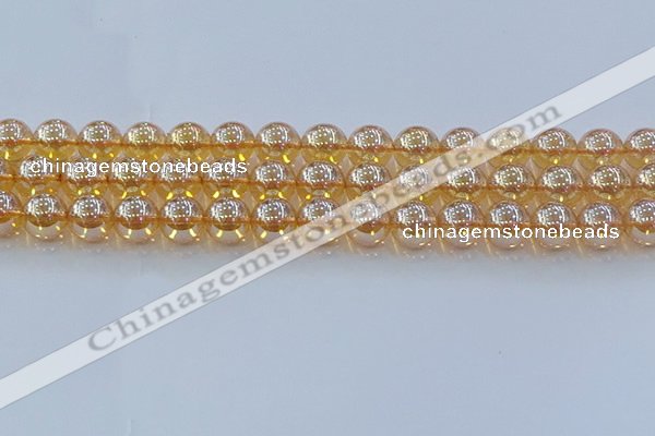 CNC579 15.5 inches 12mm round plated natural white crystal beads