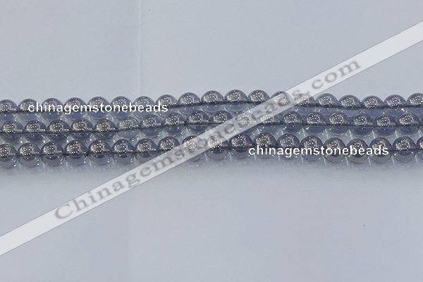 CNC594 15.5 inches 6mm round plated natural white crystal beads