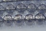 CNC595 15.5 inches 8mm round plated natural white crystal beads