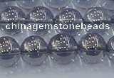 CNC596 15.5 inches 10mm round plated natural white crystal beads