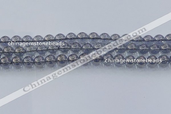 CNC596 15.5 inches 10mm round plated natural white crystal beads