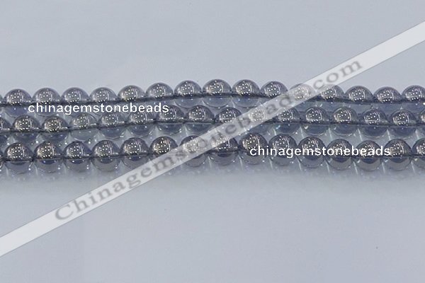 CNC597 15.5 inches 12mm round plated natural white crystal beads