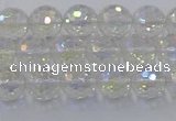 CNC601 15.5 inches 6mm faceted round plated natural white crystal beads