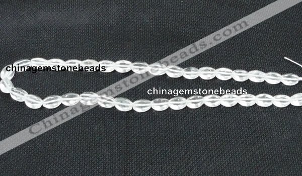 CNC61 15.5 inches 8*10mm faceted rice grade A natural white crystal beads