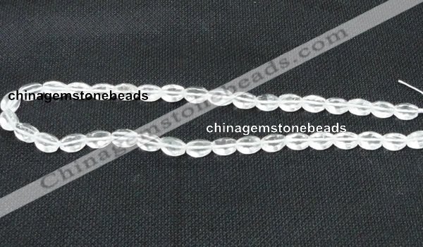 CNC61 15.5 inches 8*10mm faceted rice grade A natural white crystal beads