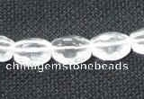 CNC62 15.5 inches 10*14mm faceted rice grade A natural white crystal beads