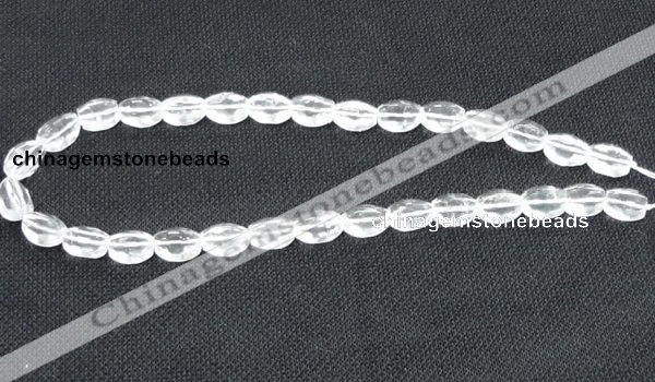 CNC62 15.5 inches 10*14mm faceted rice grade A natural white crystal beads