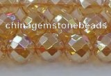 CNC622 15.5 inches 10mm faceted round plated natural white crystal beads