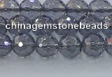 CNC639 15.5 inches 6mm faceted round plated natural white crystal beads