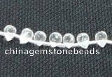 CNC64 5*7mm faceted teardrop grade A natural white crystal beads