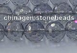 CNC641 15.5 inches 10mm faceted round plated natural white crystal beads