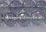 CNC642 15.5 inches 12mm faceted round plated natural white crystal beads