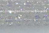 CNC645 15.5 inches 6mm faceted round plated natural white crystal beads